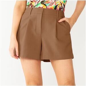 Nine West Shorts Women 8 Brown Dress Shorts with Belt Loops & Pockets - B009